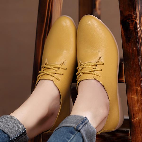 Женские туфли из натуральной кожи на плоской подошве с острым носком, белые туфли на шнуровке, женские туфли без шнуровки большого размера, повседневная обувь для мам