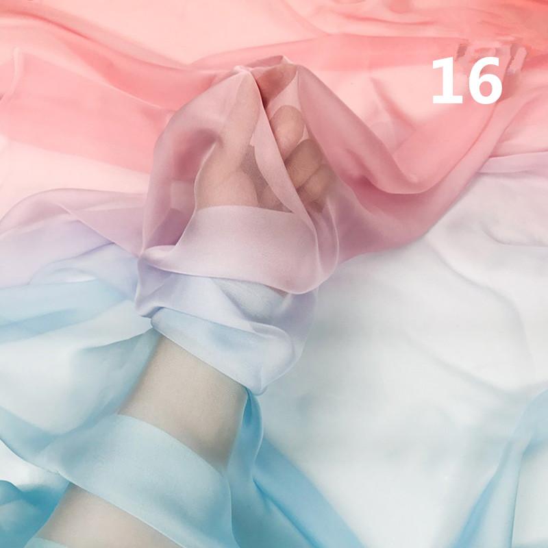 2M Ткань шифон градиентного цвета радуги в древнем стиле 30D органза тюль для DIY ханьфу свадебного платья сценического декора