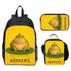 Hoppers Beaver Metamorphosis Print 3-Piece Set School Backpack Lunch Bag Pencil Case Cartoon Student Set