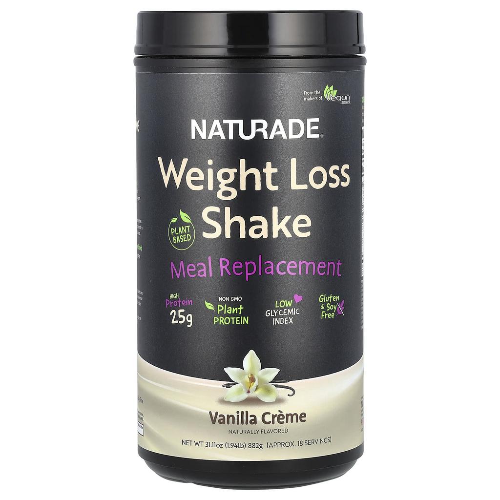 Naturade Weight Loss Shake, Plant-Based Meal Replacement, Vanilla Cream, 1.94 Lb (882 G)