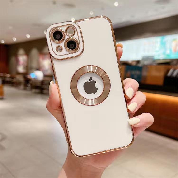 Роскошный модный мягкий чехол с покрытием для iPhone 15 14 13 12 11 Pro Max, силиконовый противоударный защитный чехол с гальваническим покрытием