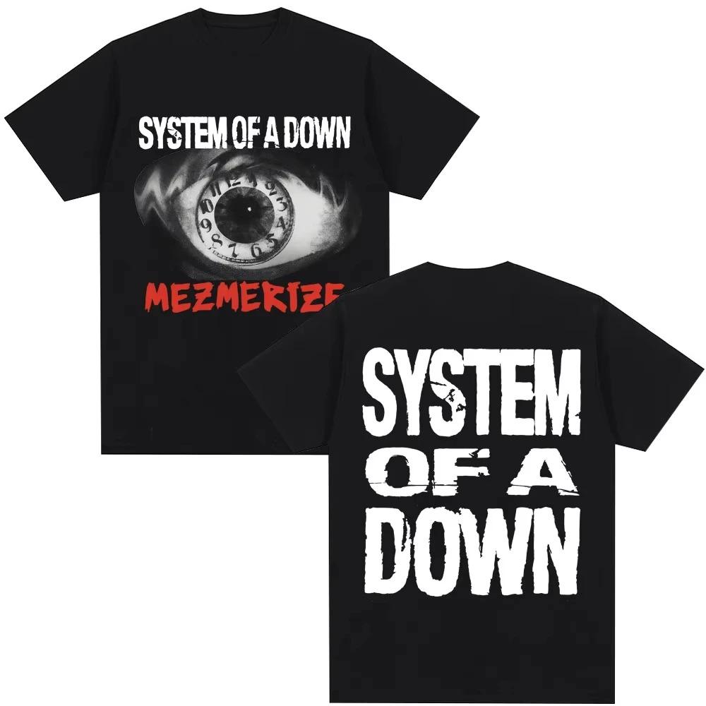 System of a Down Mezmerize Album Eye Clock Graphic T-Shirt, Unisex Rock Streetwear Casual Cotton T-shirt