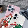 Рождественский подарок Чехол для телефона для iPhone Air 17 16 Pro Max 15 14 13 12 Pro Max 11 16e Противоударный Мягкий Силиконовый Чехол с Текстурой Кожи