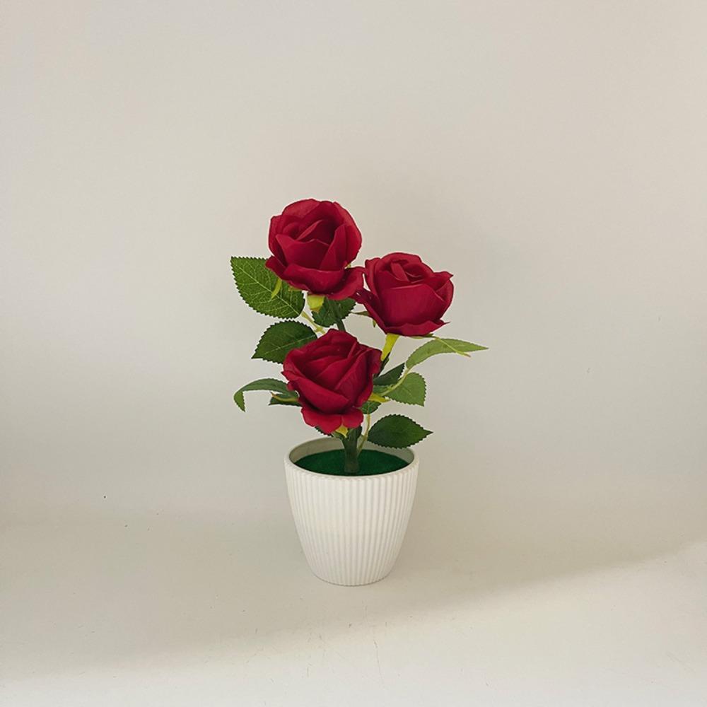 Simulated Artificial Faux Plants Red Bonsai New Plastic Fake Flower Indoor Decoration