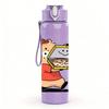 1PC Boy Reading Book Cartoon 750ml Color Plastic Sports Water Bottle Leakproof Flip Straw Lid Suitable for Sports Office Home Use