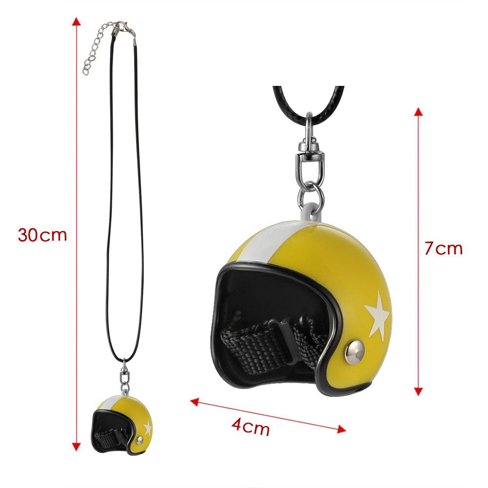 Car Pendant Cute Helmet Rearview Mirror Hanging Automobile Interior Decoration Ornament Accessories