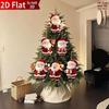 8Pcs Christmas Wooden Hanging Ornaments 2D Flat Santa Gingerbread Penguin Pendants for Holiday Gift Party Decoration