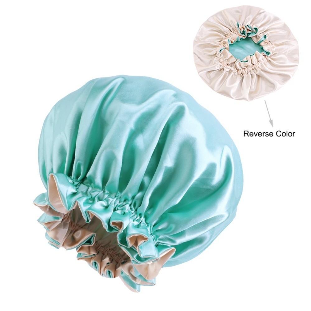 Reversible Wear Shower Caps Large lace Bath Hair Cap Fashion Islamic Turban Hat Makeup Tool