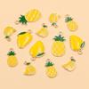 Fruit-Themed Alloy Drip Oil Pendants: Pineapple, Banana, Mango Charms for DIY Jewelry - Bracelets & Earrings, 4 Styles.