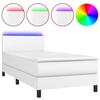 Maison Exclusive - Sommier à lattes de lit avec matelas et LED Blanc 90x190cm