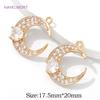 Multi Styles 18K Gold Plated Inlaid Zircon Charms Pendants For Jewelry,Brass Decorative Pendants,DIY Earring Making Accessories