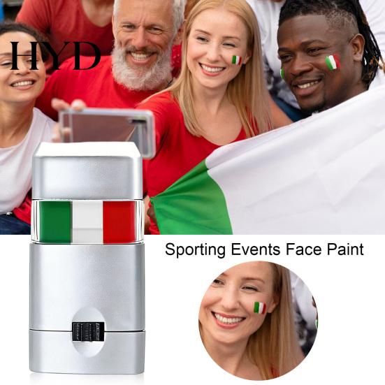 Sweat-proof Face Paint Body Sticks for Soccer Fans, Hypoallergenic & Washable Three-color Stick Painting Sticks, Sports Cheering Party Makeup Kit