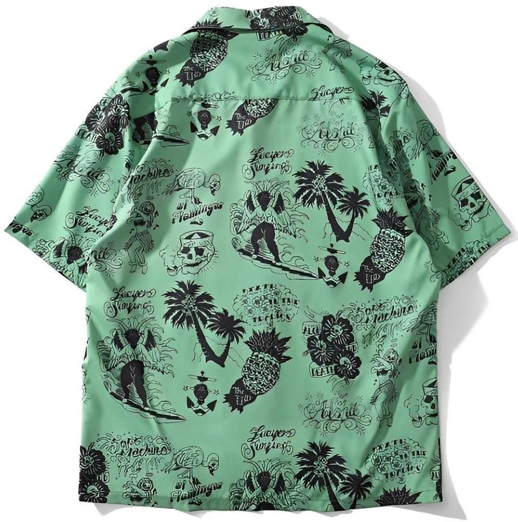 Short Sleeve Aloha All Pattern Button Down Big Brother Fashionable Print Open Button Palm Floral Funny Ora Casual Loose Casual Open Slightly Badass