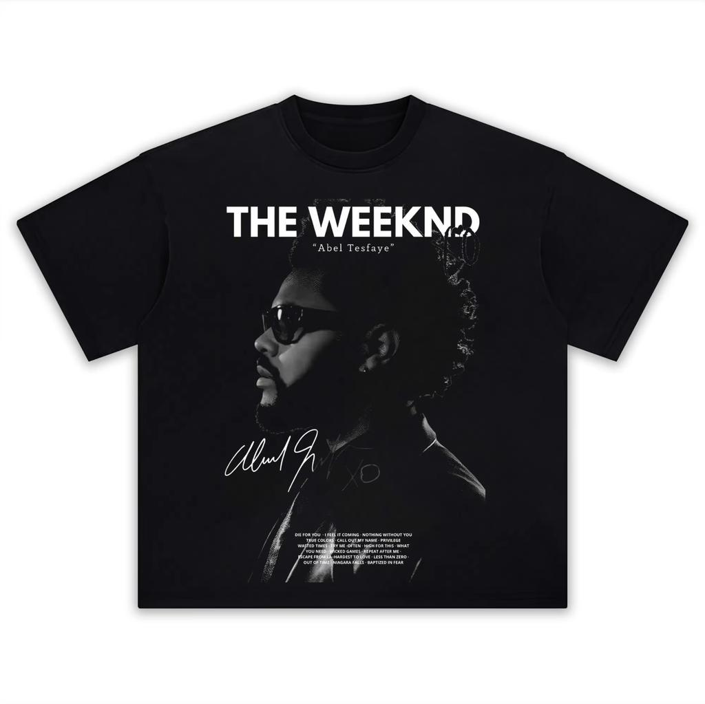 The Weeknd Эйбел Тесфайе Ретро Музыкальная Футболка Унисекс и Унисекс Винтажная RB Артист Графический Принт Повседневная Хлопковая Уличная Одежда Футболка Топы