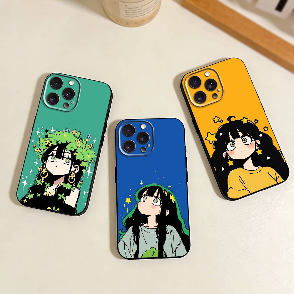 C-Cute G-Girl Иллюстрация Чехол Для Телефона Для iPhone 17,16,15,14,13,12,11 Plus,Pro Max,XS,Мягкий Силиконовый Черный Чехол