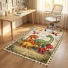 Dinosaur Theme Crystal Velvet Rug Personalized Custom Name Text Soft Floor Mat Home Decor