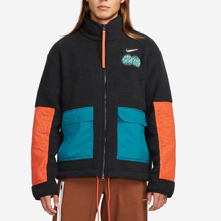 Nike CNY Colorblock Logo Print Воротник-стойка Куртка с длинными рукавами Мужская куртка Черная DQ5061-010