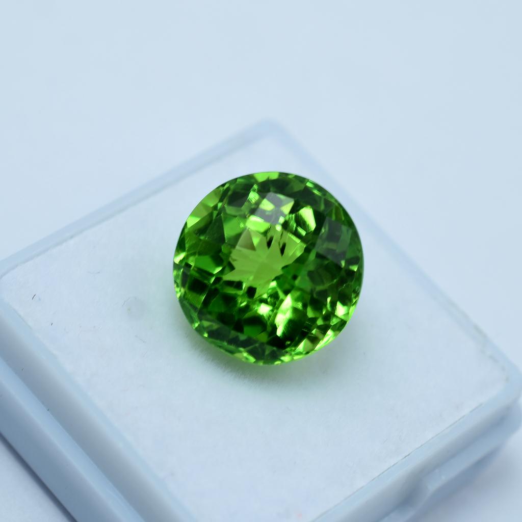 Natural 12.75 Ct Genuine Green Peridot Round Cut Loose Gemstone