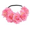 Artificial Flower Garland Rose Love Shape Wreath Headband Silk Rose Wedding Car Decor