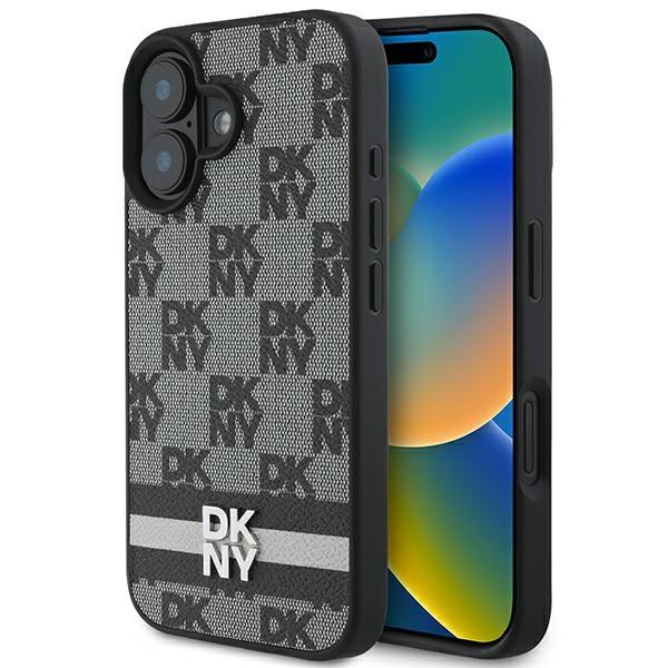DKNY DKHCP16SPCPTSSK iPhone 16 6.1"6.1" black/black hardcase Checkered Pattern & Printed Stripes
