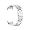 For Google Pixel Watch 3 41mm/Watch 2/Pixel Watch Stainless Steel Wristband Metal Buckle Clasp 3 Beads Watch Strap Bracelet