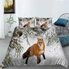 3D Fox Pattern Home Bedding Set Bedroom Quilt Cover Pillow Case Extra Large Full Size Bedding Set Home Decoration Gift