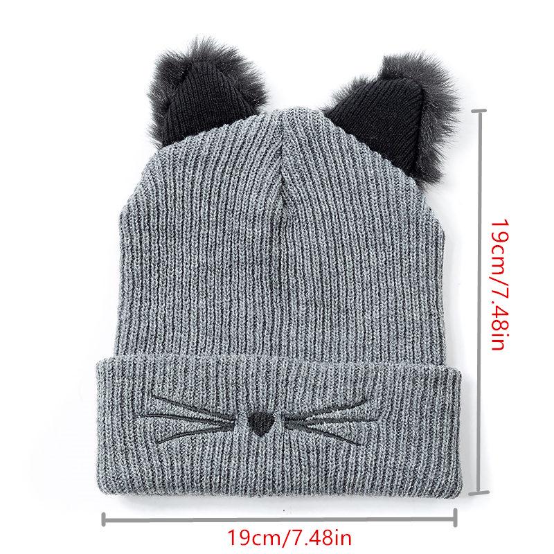 Fashion Cat Ear Women Hat Acrylic Knitted Hat Warm Winter Hat For Women High Quality Bonnet Hat
