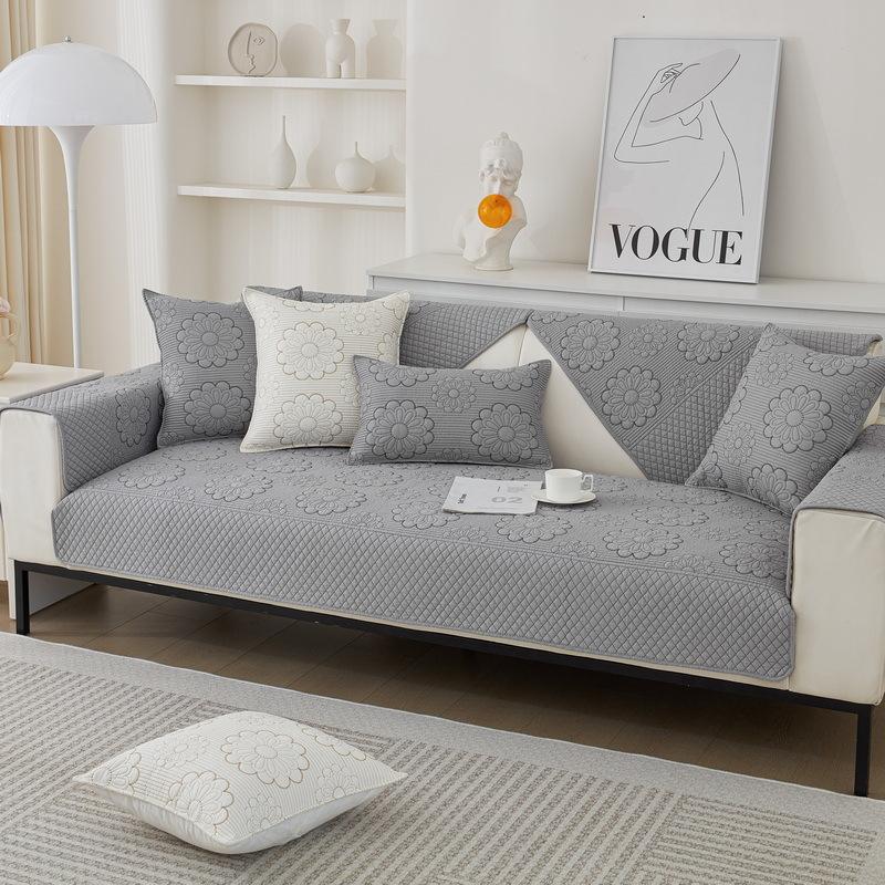 Pure Cotton Sofa Cushion, Four-Season Non-Slip Fabric, Simple Modern Universal Seat Cushion, Summer Leather Sofa Cover Cover Cloth Towel