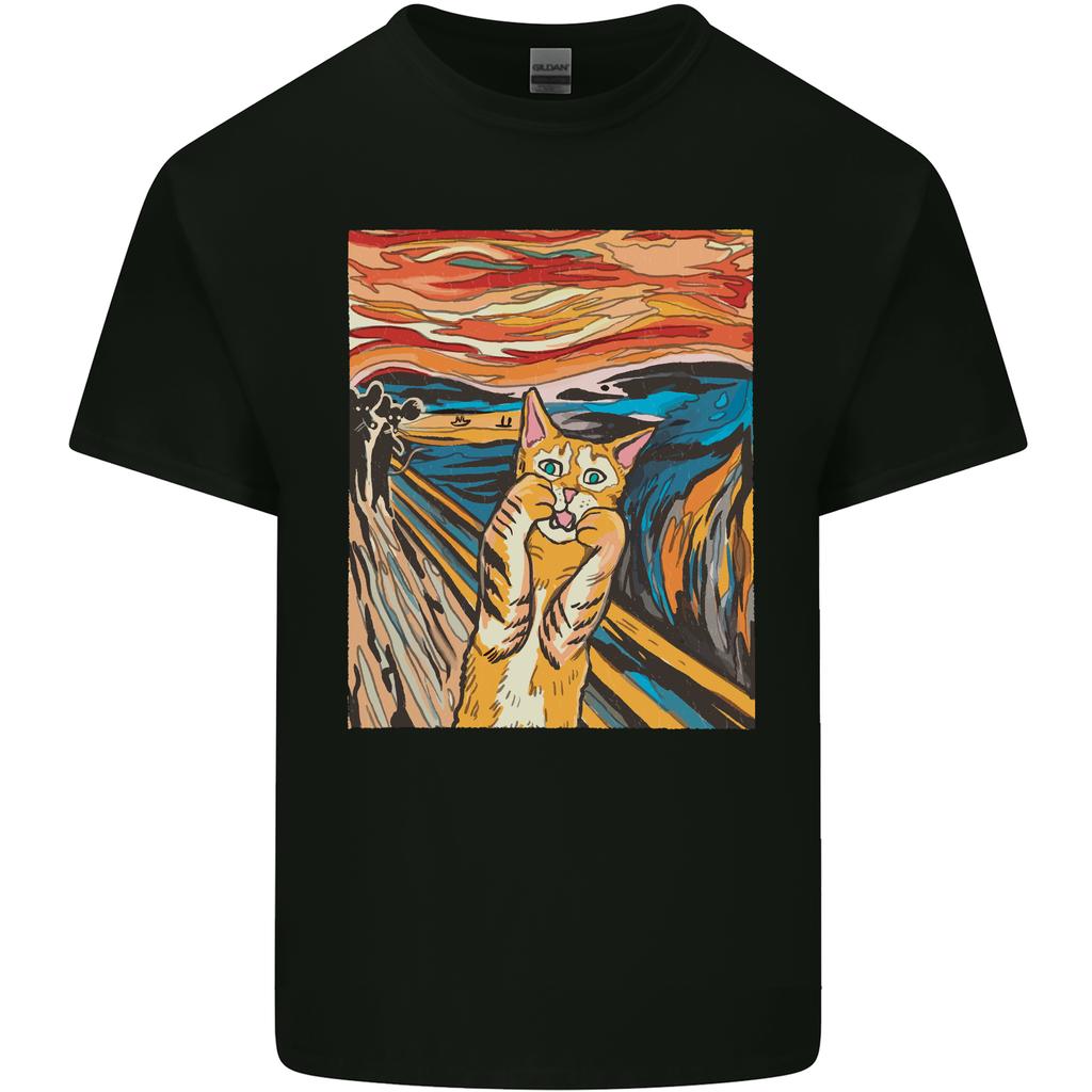 Cat Scream Painting Parody Unisexs Light Cotton TShirt