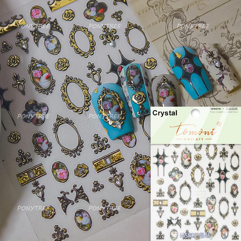 Punk Silver Metal Line Star Flower Love Colorful Butterfly Nail Art Stickers Horror Halloween Decorations Manicure Decals