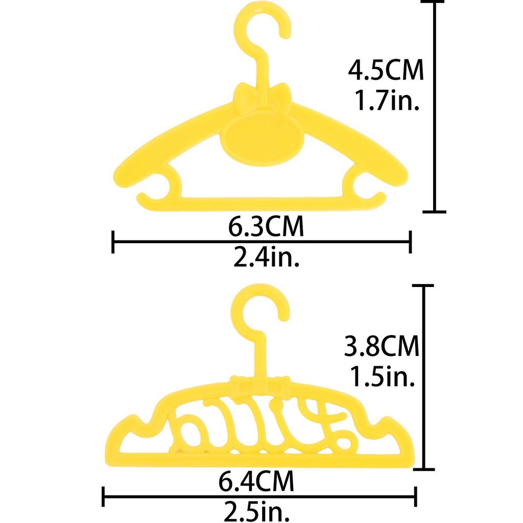 20 Pcs Doll Hangers Plastic Clothes Holder for Barbie Doll Accessories Kid Toy