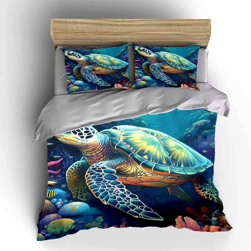Sea Turtle Ocean Bedding Set Bedding Duvet Cover Set Duvet Cover Pillowcases (1 * Duvet Cover 2 * Pillowcases, without duvet insert)