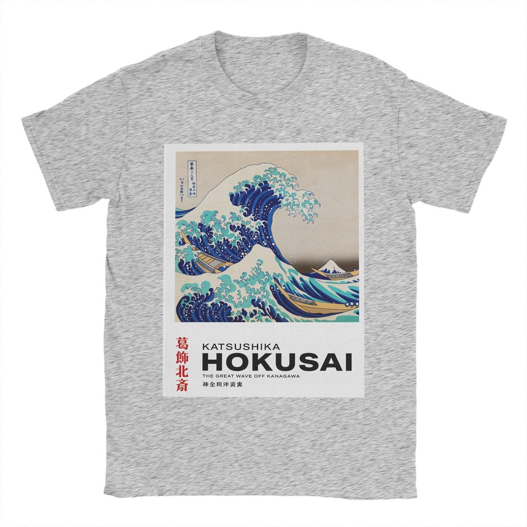 Hokusai The Great Wave off Kanagawa TShirt Summer Hip Hop TShirts Mens Cotton Round Neck Plus Size 5XL Top Tees
