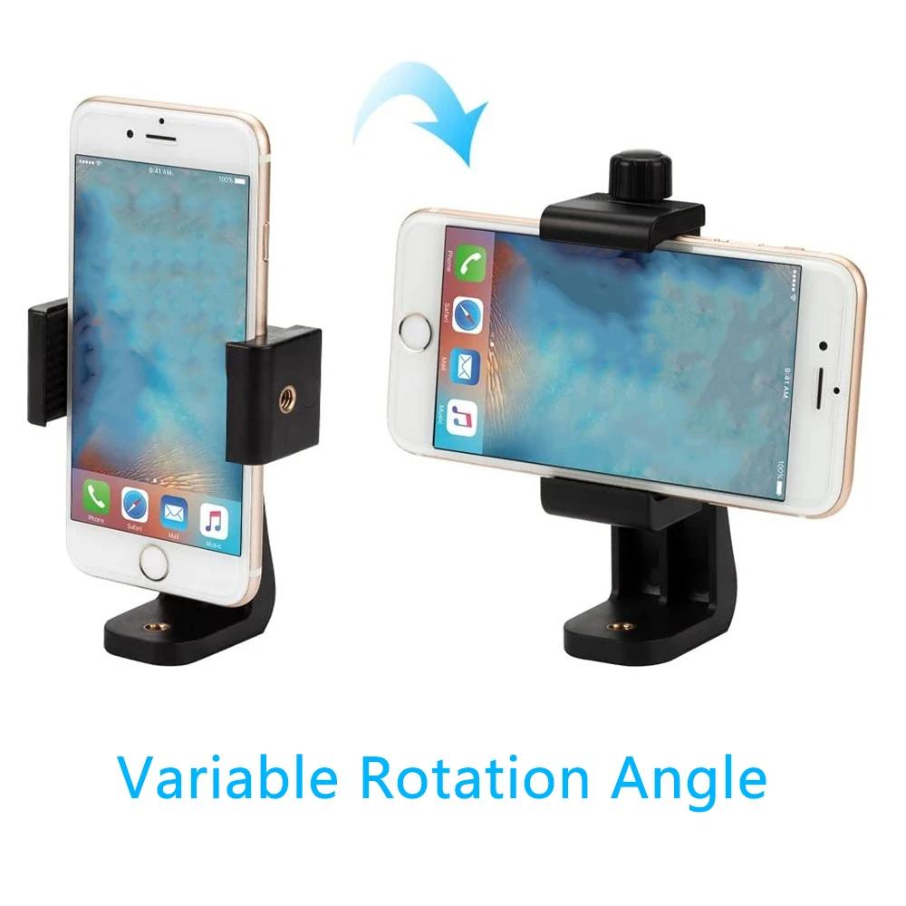 Tripod Mount Universal 360 Degree Mobile Phone Clip for 1/4' Screw Holes Cellphone Holder Desk Tripod Adapter for IPhone/Samsung