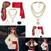 with Necklace Pirate Costume Accessories Eye Mask Halloween Pirate Cosplay  Carnival Party