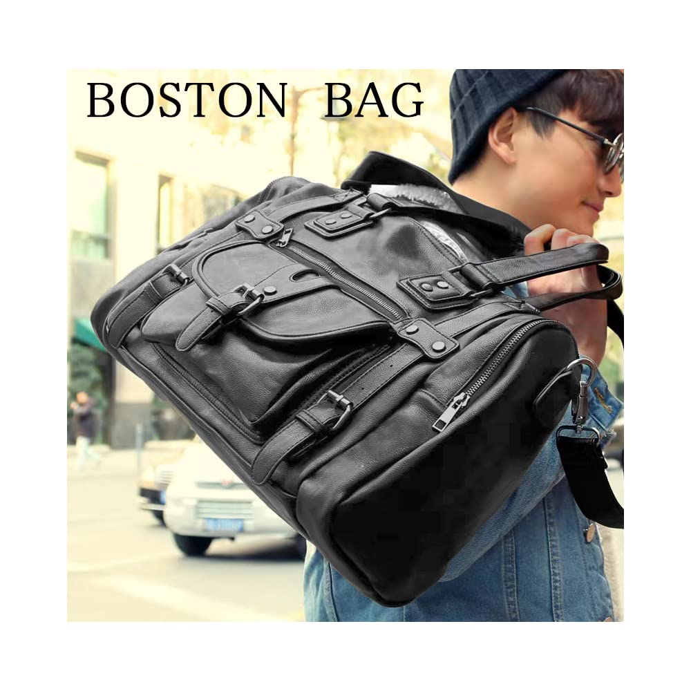 Бостонская ПУ Сумка-Тоут На Плечо Большая На Плечо Кроссбоди A4 Деловая Унисекс [LEOLEO] Сумка, Кожа, Сумка, Мужская, Сумка, Вместимость, Многофункциональная, Сумка, Сумка,