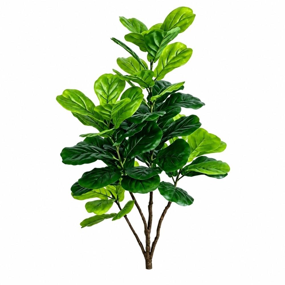 Nordic Style Artificial Green Plant Realistic Touch Faux Fiddle Leaf Fig Plant Home Office