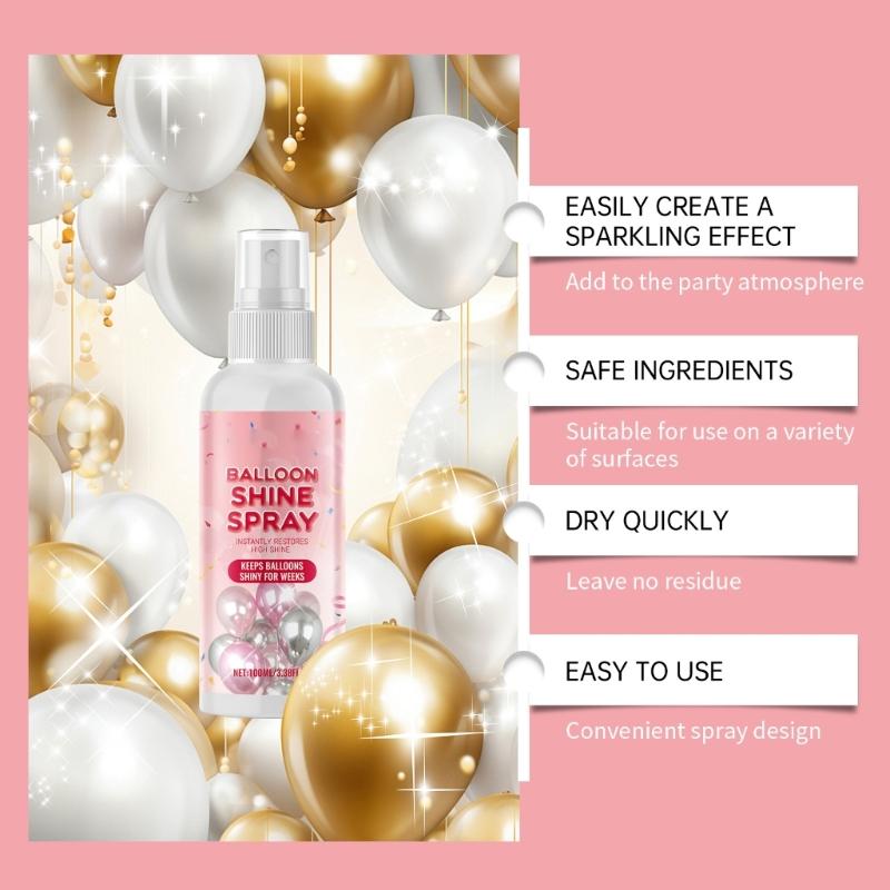 Удобный 100 мл распылитель-аксессуар Balloon Shine Mists для нанесения на ночных мероприятиях, вечеринках, для украшения