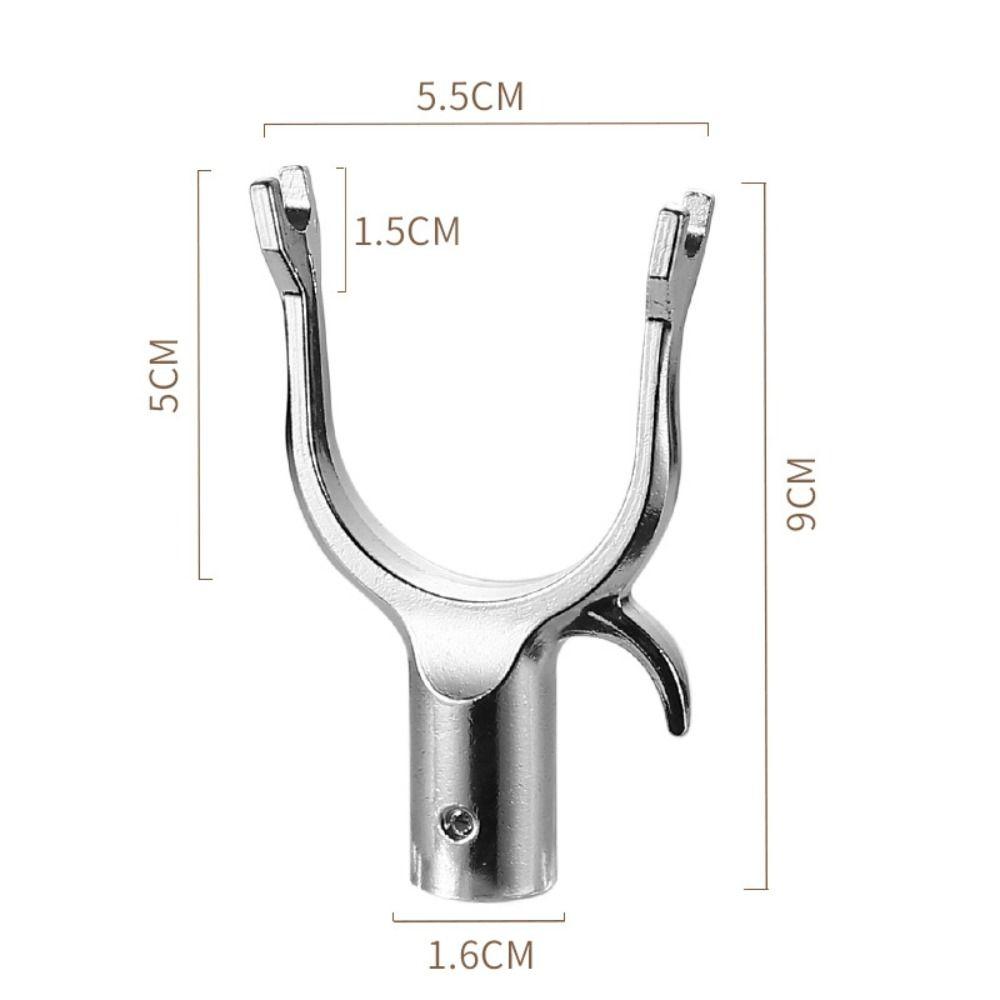 Aluminum Zinc Zinc Alloy Clothes Rod Joint Portable Laundry Hanging Fork Clothes Rod Metal Head Balcony