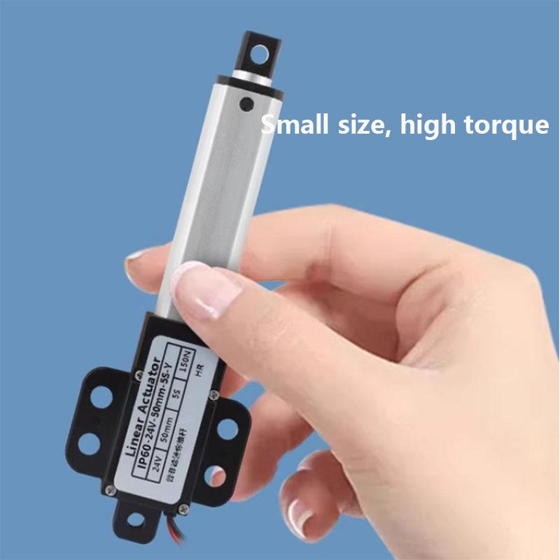 Mini Electric Cylinder Push Rod Micro Linear Thrust Actuator DC12V/24V 20-150N Reciprocating Motor Remote Automation