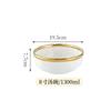 1pcs Nordic White Gray Dishes Plate Bowl Light Luxury Ceramic Gold Edge Tableware Porcelain Rice Bowl Disc Kitchen Supplies
