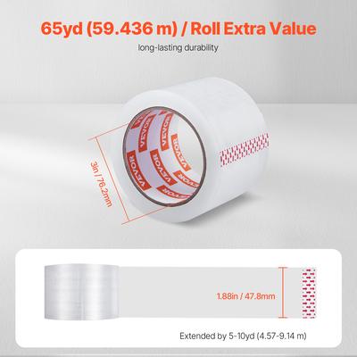 SucceBuy 6/24 рулона 7,6 см 70 м Прозрачная клейкая лента высокой вязкости Прозрачная упаковочная лента для офисной обертки Экспресс-упаковка