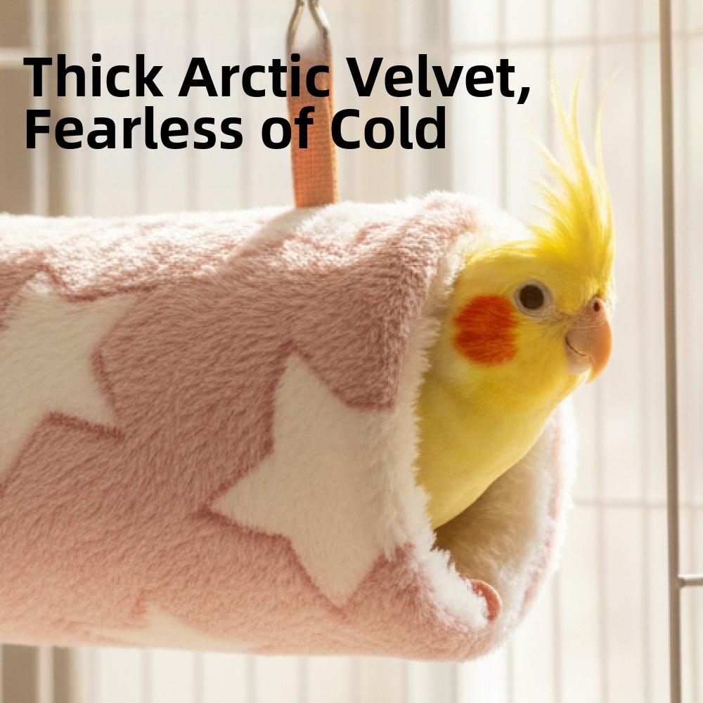 Star Pattern Hanging Parrot Cotton Nest Plush Warm Hamster Sleep House Pet Hideout Tunnel Birds