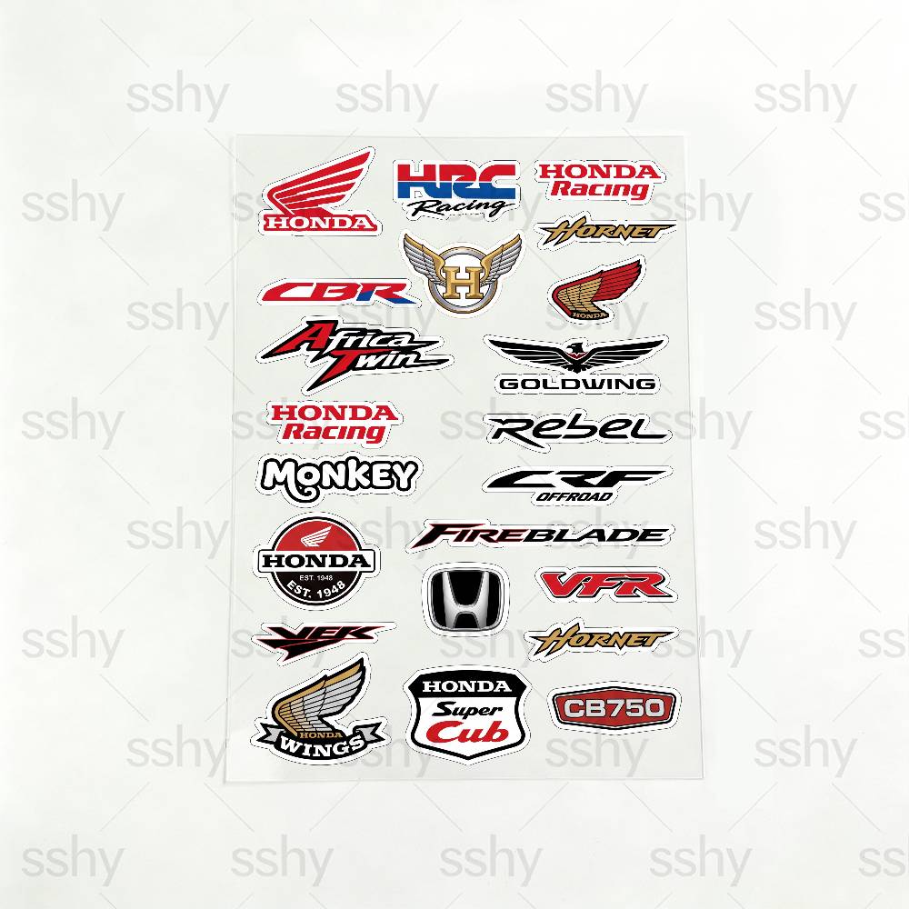 FOR HONDA HRC H WING Waterproof Reflective Motorbike Stickers Easy Peel Removable Decals for Motorcycle CarOW3