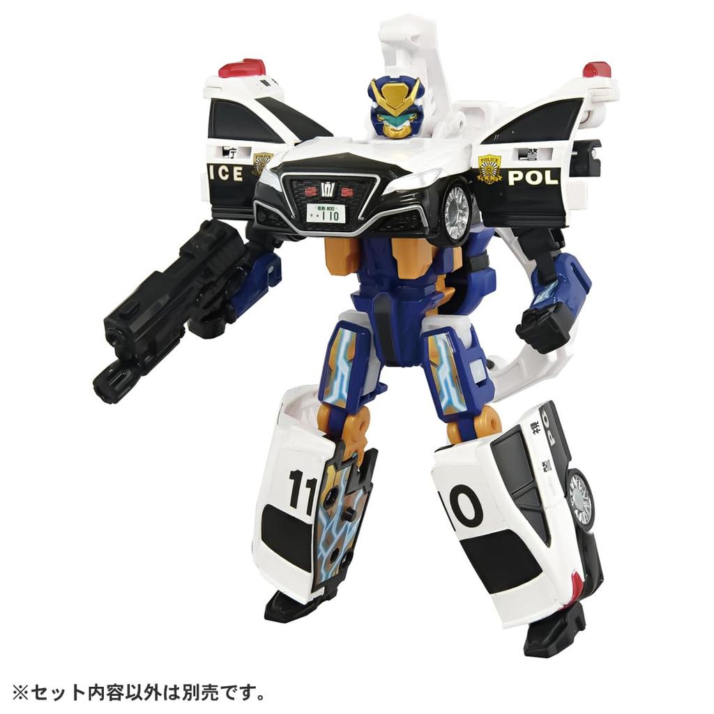 Takara Tomy Tomica Работа Труд TJBDX Восходящий Полицейский Смелый Дека Райд Броня Белый Мотоцикл DX Набор Миниатюрная Машинка Игрушка (3 года и старше)