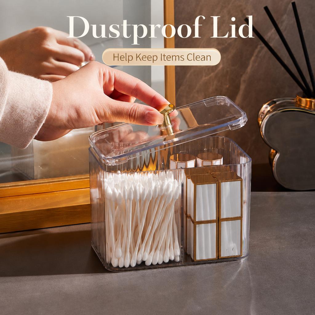 Xiaomi 1/2PCS Makeup Organizer Cosmetics Storage Box Clear PET Cotton Pad Holder with Lid for Cotton Swabs Lipstick Vanity Desk Use450000