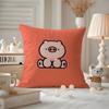 Cushion Cover Anti-dustmite Pillowcase Invisible Zipper Silky Short Plush Sofa Cushion Cover Cute Portrait