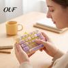 Interactive Keychain Accessory 26-Key Keyboard Fidget Toy, Cute Cartoon Clicky Clicker Toy with Desk for Stress Keychain, Backpack Charm Pendant