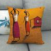 African Oil Painting Featuring Ethnic Digital Printing Short Plush Pillow Covers For Car Sofa Office Cushion Cover Home Goods