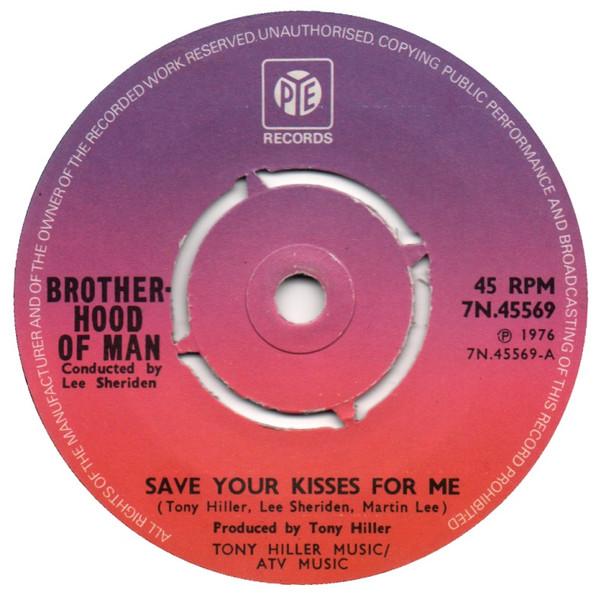 7-дюймовая пластинка BROTHERHOOD OF MAN Save Your Kisses For Me 7N45569 Pye Records 1976 UK Поп Б/у